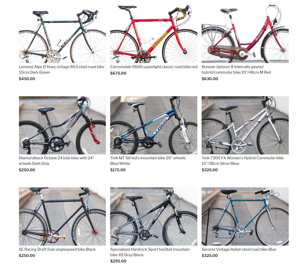 Home Used Bikes for Sale - Silicon Valley Bicycle Exchange